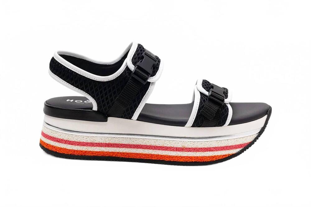 NEW HOGAN women's maxi h222 sandals in black